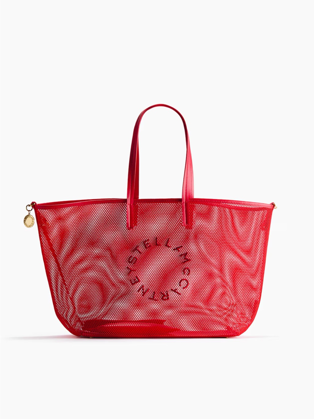 Stella Mccartney H&M Bright Red Perforated Tote W/Pouch Bag Included Nwt
